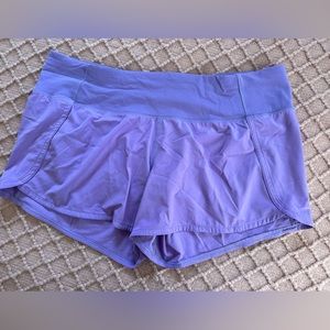 Lululemon light purple Speed Up Shorts Size 10..